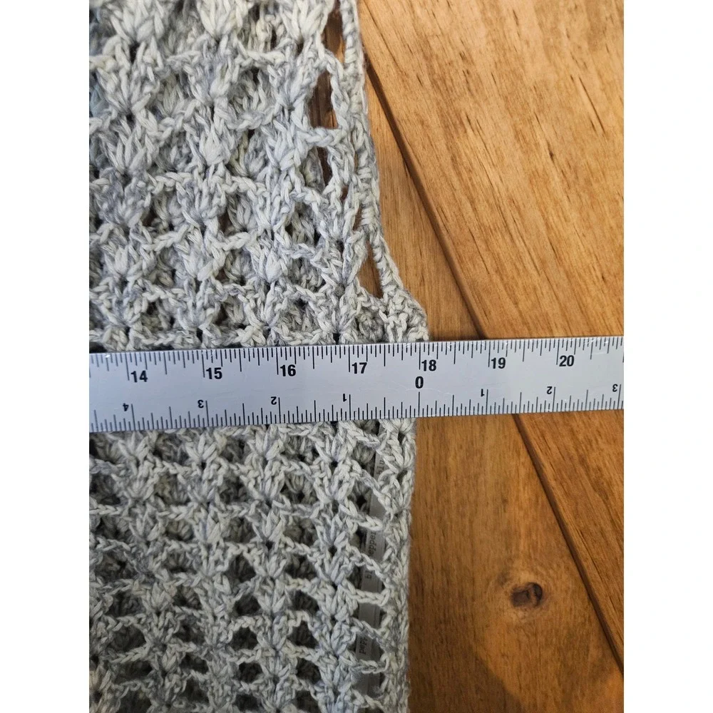 Blu Pepper Crochet Vest M Granola Lagen Lace Medallion Open Front BA3990 #765